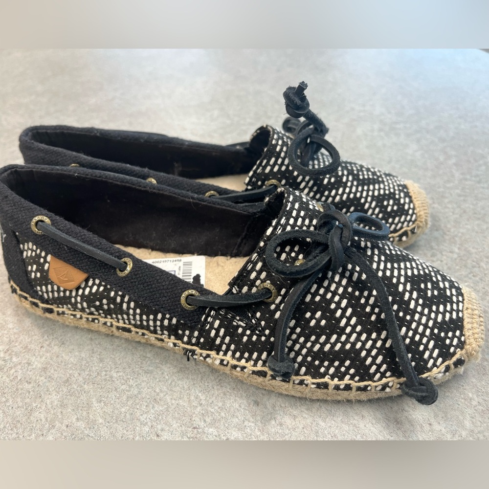 Sperry Top-Sider Women’s Espadrilles Black Flats Size 6.5M NWT No Box